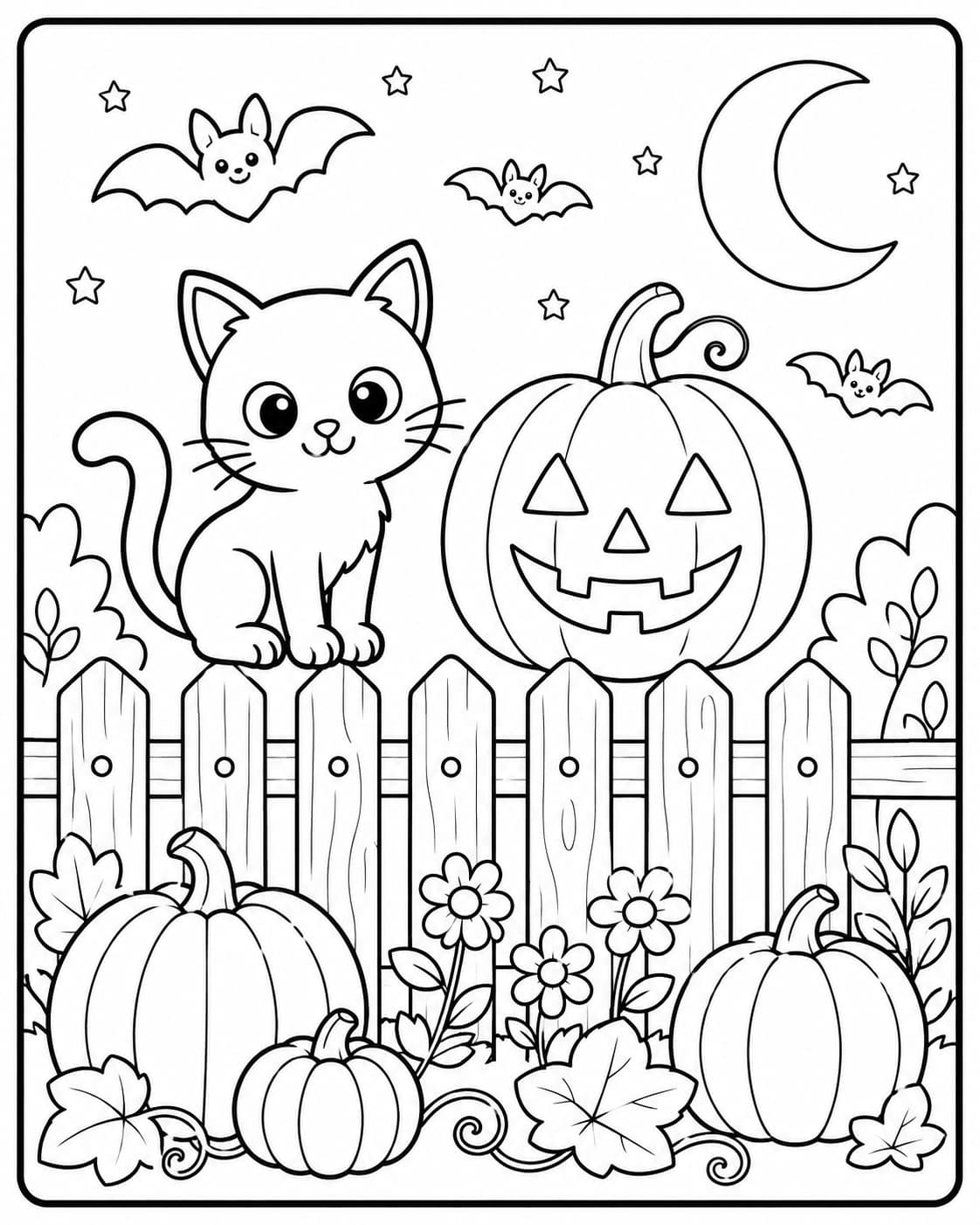 Halloween Motiv 8 als kostenloses Ausmalbild für Kinder